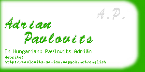 adrian pavlovits business card