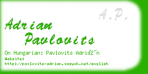 adrian pavlovits business card